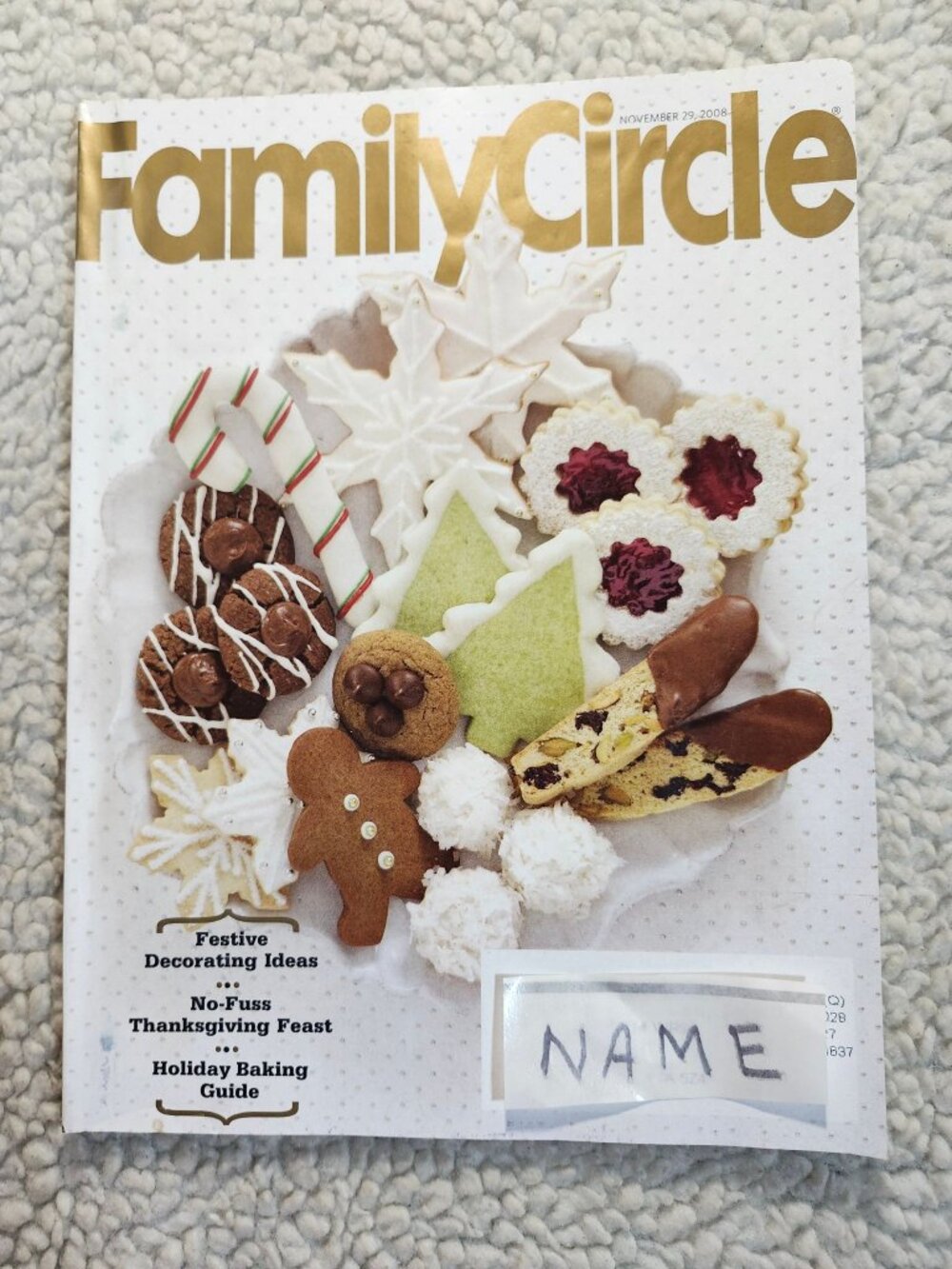 Family Circle Magazine November 29 2008 Holiday Baking Guide Cooking Issue
